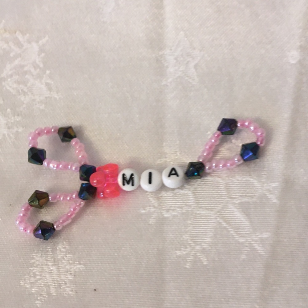 MIA (pink) personalized keychain-NEW